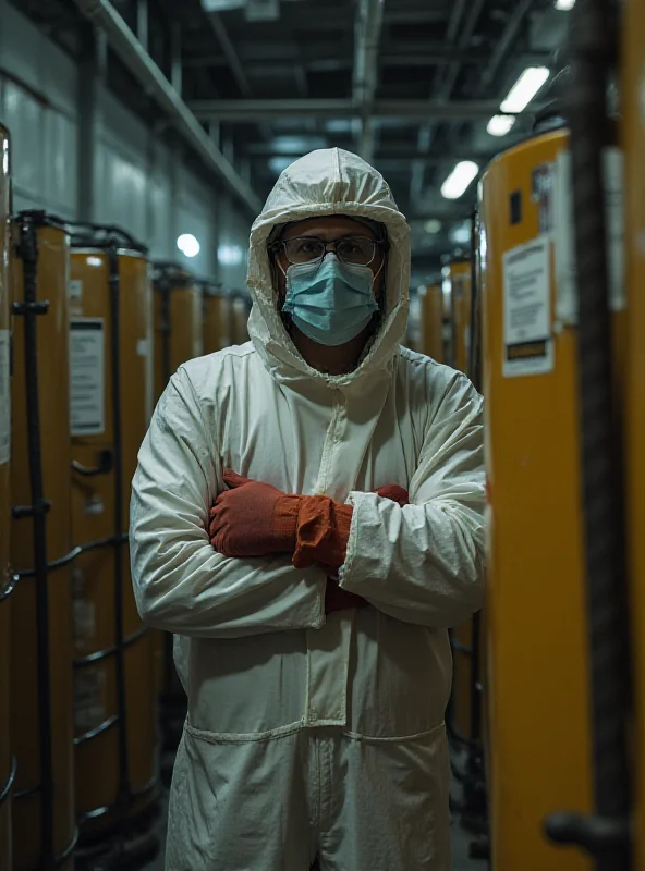 Image of a representative from a chemical weapons watchdog organization inspecting a facility.