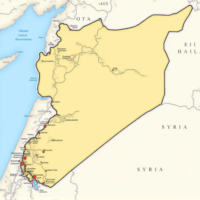 Image of a map of Syria highlighting Latakia province and the coastal region.