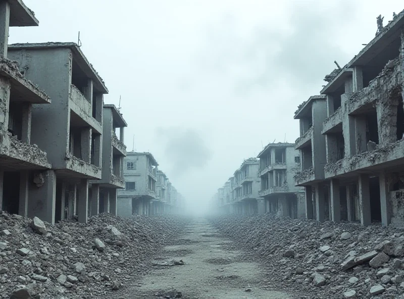 Scene of destruction after clashes in a Syrian city