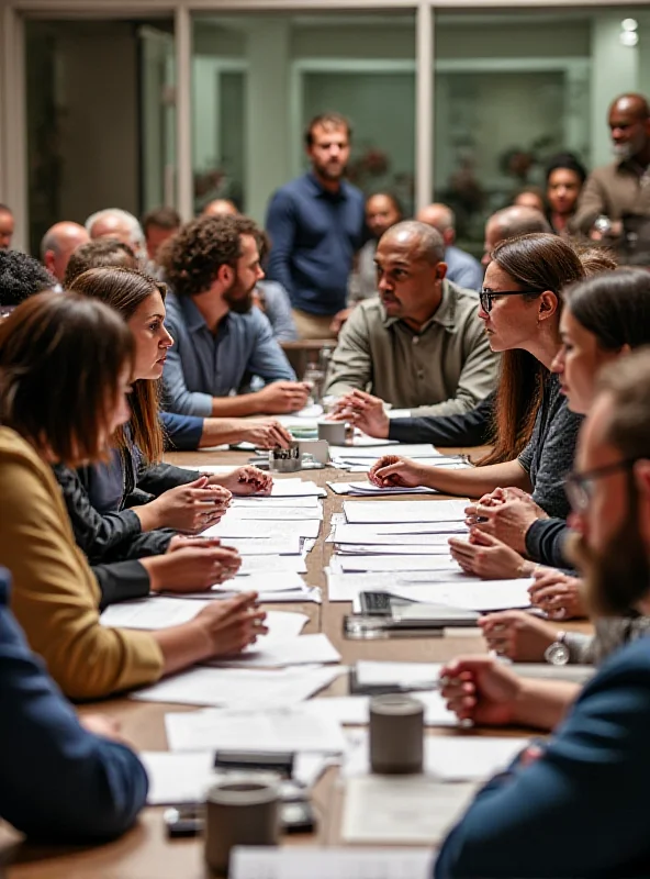 A diverse group of people participating in a constitutional reform discussion, with a focus on inclusivity and representation.