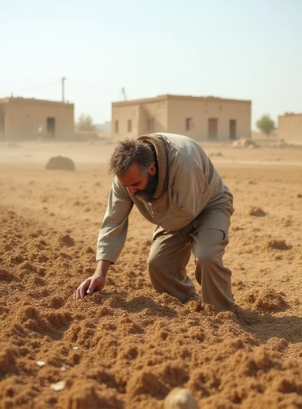 A Syrian farmer working in a field in Deir ez-Zor.