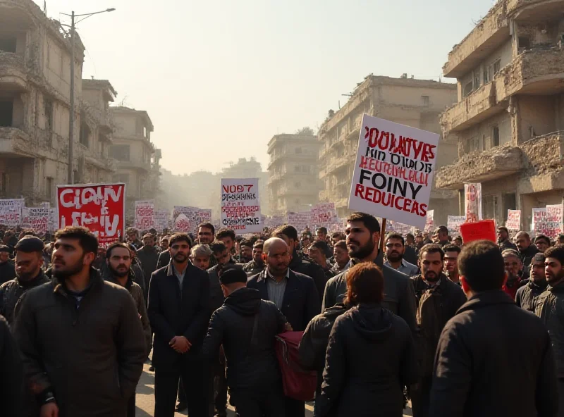 A group of teachers protesting in a Syrian city.