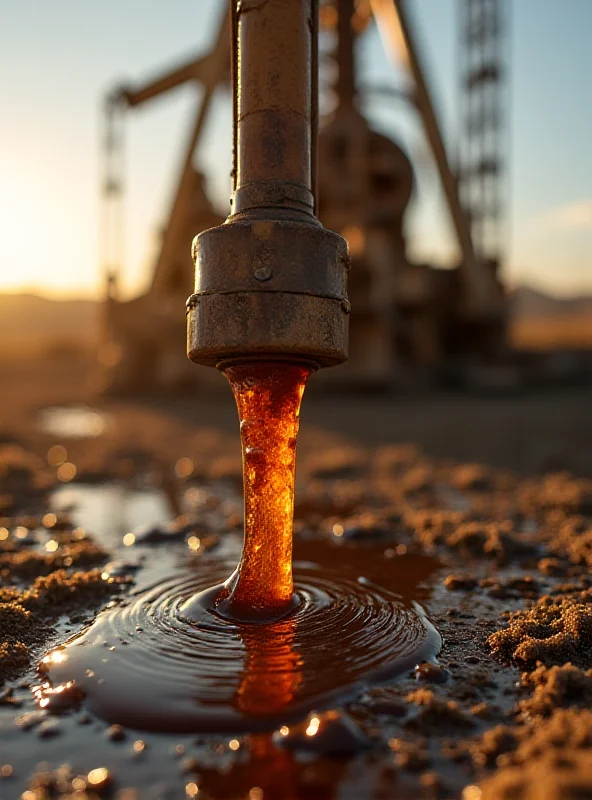 A close-up of oil being pumped from a well, illustrating the oil production challenges in Syria.