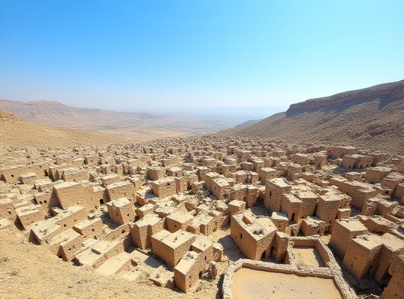 A Syrian landscape showing the town in the distance.