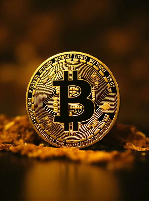 A close-up of a physical bitcoin coin, reflecting the digital currency's rise in value and prominence.