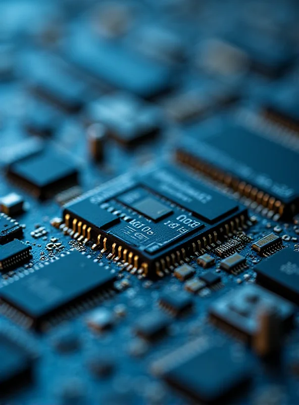 Image of microchips and circuit boards representing the semiconductor industry