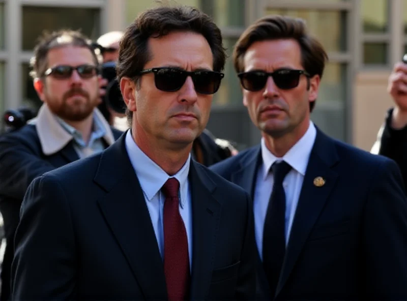 Andrew and Tristan Tate standing outside a courtroom