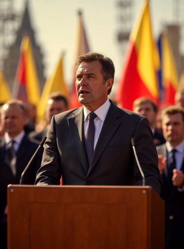 Calin Georgescu speaking at a rally with supporters