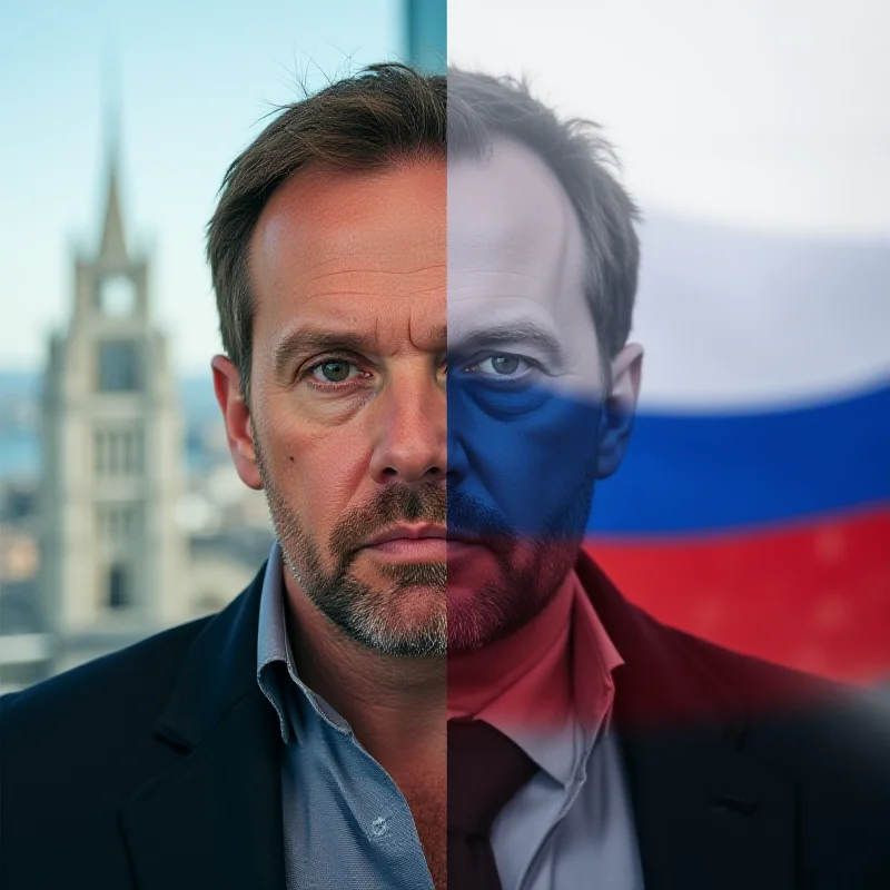 A split image showing Andrew Tate on one side and the Russian flag on the other, symbolizing the two separate but important news stories.