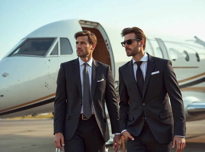 Andrew and Tristan Tate boarding a private jet, looking serious and perhaps anxious, with luxury luggage visible in the background.