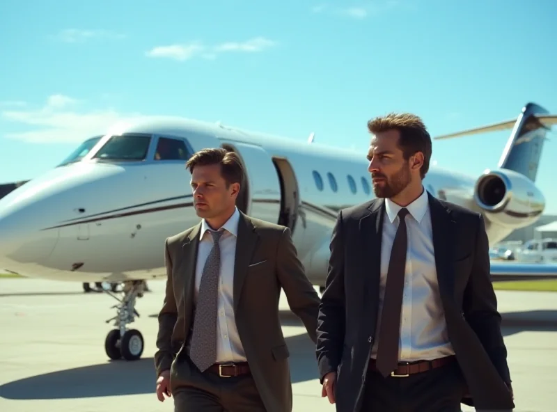 Andrew and Tristan Tate walking towards a private jet.