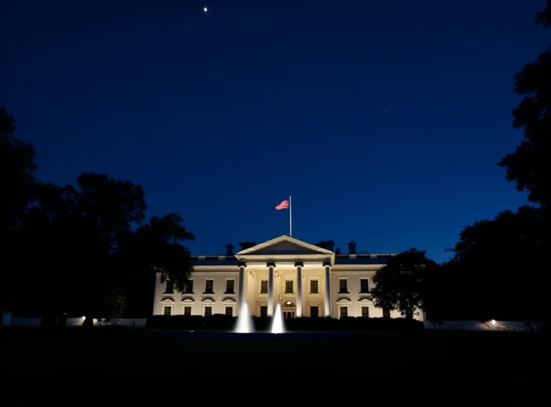 The White House at night.