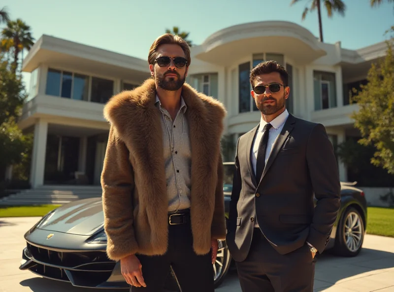 Andrew and Tristan Tate standing in front of a luxury car