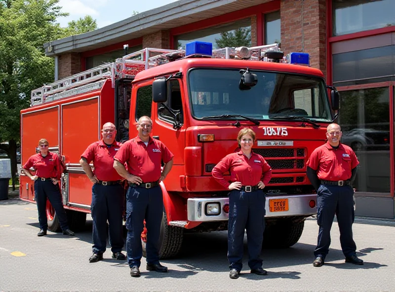 Tatra T815 fire truck with firefighters