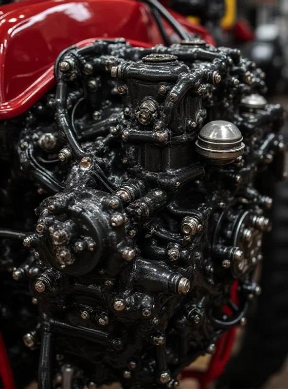 Close up of the Tatra T815 engine