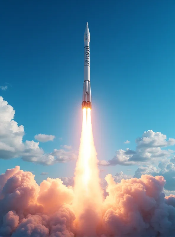 Artist rendering of Ariane 6 rocket launching into space.