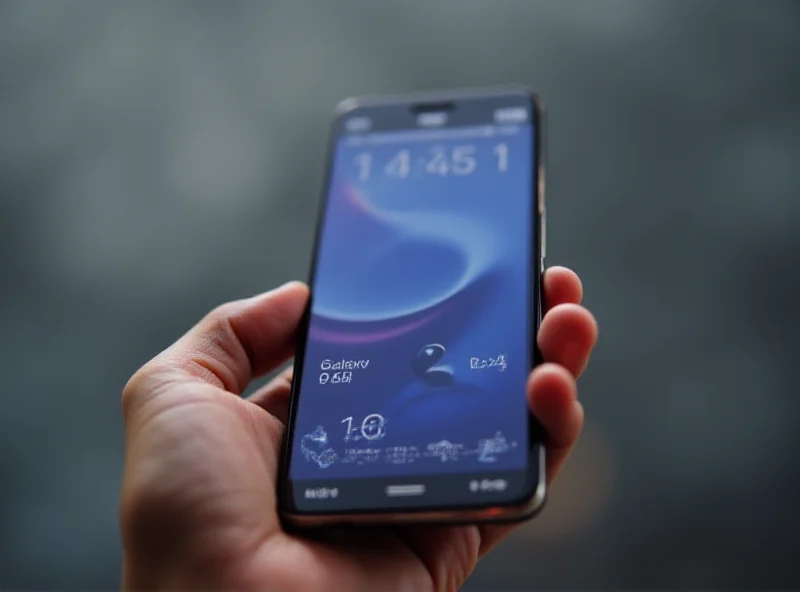 A close up image of a person's hand holding a Samsung Galaxy A56 smartphone, showcasing its sleek design and vibrant display. The background is blurred, focusing attention on the device and the user's interaction with it.