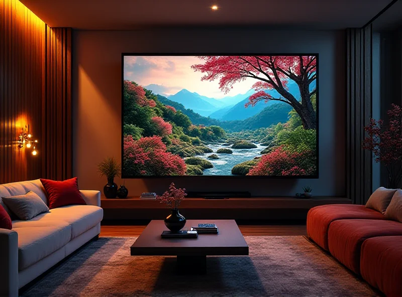 A sleek, modern 4K TV displaying a vibrant nature scene