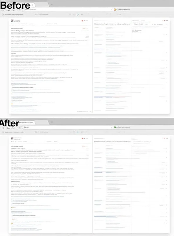 Screenshot of a webpage with multiple ads, contrasted with a clean, ad-free version of the same page, showing the effectiveness of AdGuard.