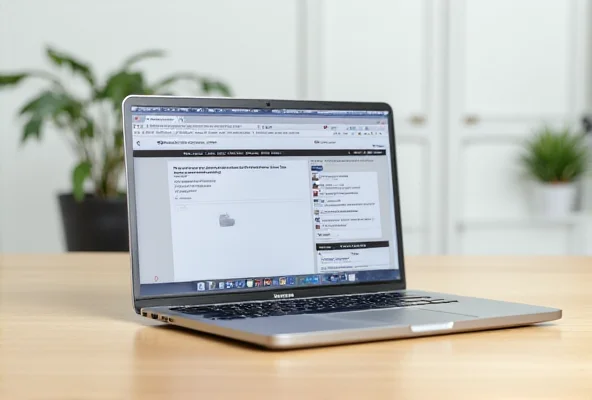 A silver Apple MacBook Air (2017 model) is displayed on a wooden desk in a brightly lit room. The screen shows a web browser with multiple tabs open, suggesting multitasking.