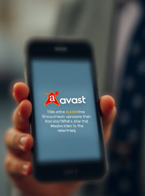 A smartphone displaying the Avast logo and a notification about the settlement.