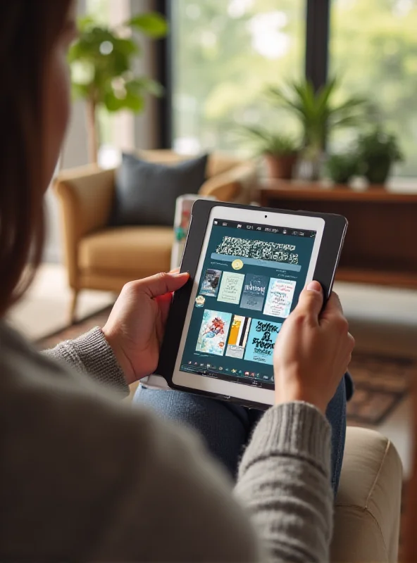 A person browsing the Amazon First Reads selection on a tablet.