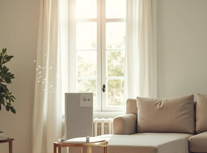 PuroAir HEPA Air Purifier on a table in a modern living room.