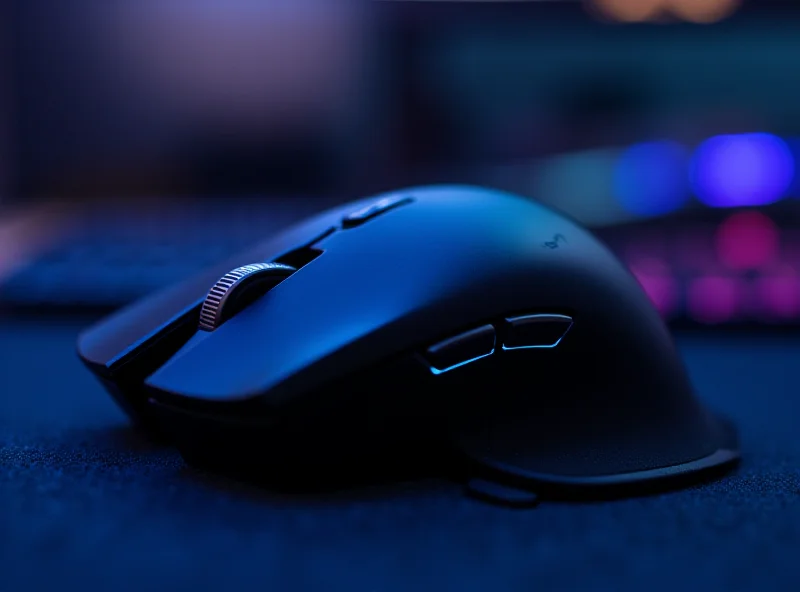 The Logitech G305 wireless gaming mouse on a gaming mousepad with a gaming keyboard in the background.