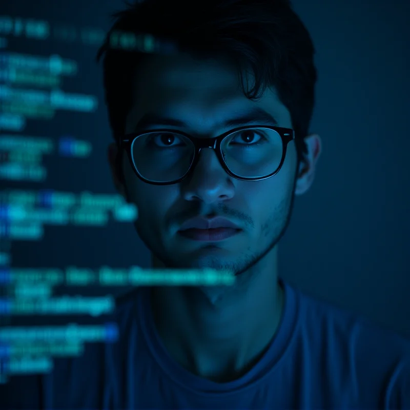 Image of a person working on a computer with code visible on the screen, representing cybersecurity skills