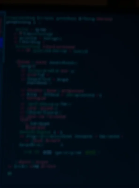 Close-up of a computer screen displaying code with syntax highlighting