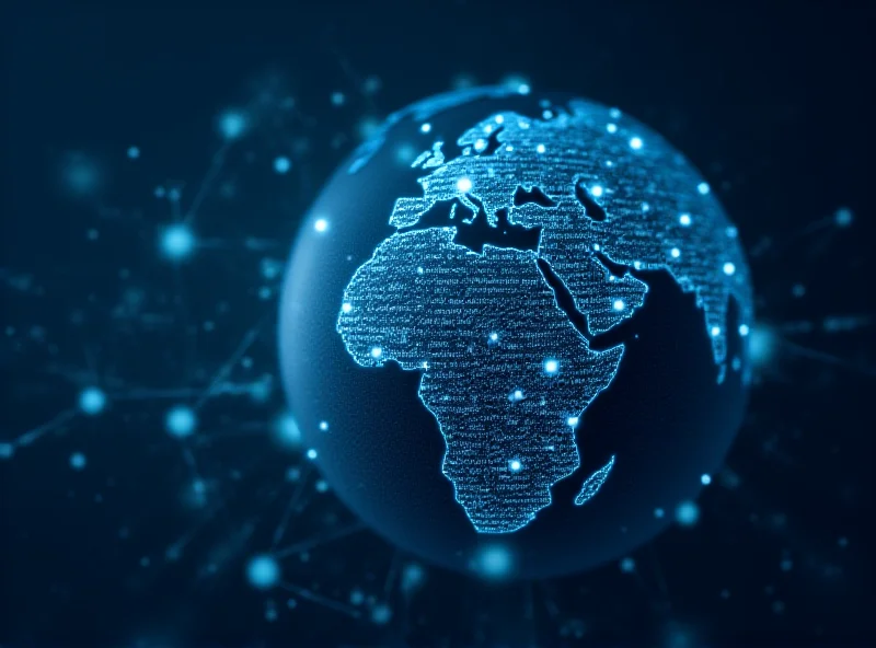 Abstract representation of Artificial Intelligence optimizing a website for search engine ranking, showing code and data streams flowing around a globe.