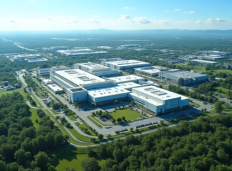 Aerial view of a TSMC fabrication plant in the United States.