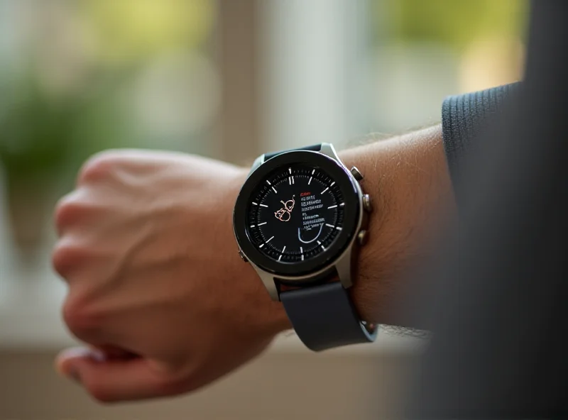 Huawei D2 smartwatch displaying blood pressure monitoring feature