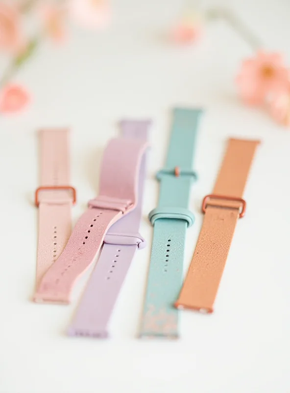 Selection of Apple Watch bands in various spring colors