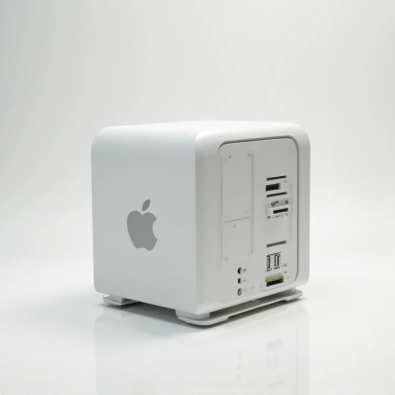 Beelink ME mini NAS device resembling Apple's PowerMac G4 Cube