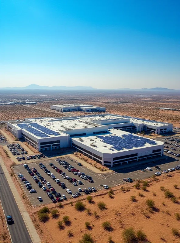 Aerial view of a TSMC semiconductor manufacturing plant in Arizona, USA.