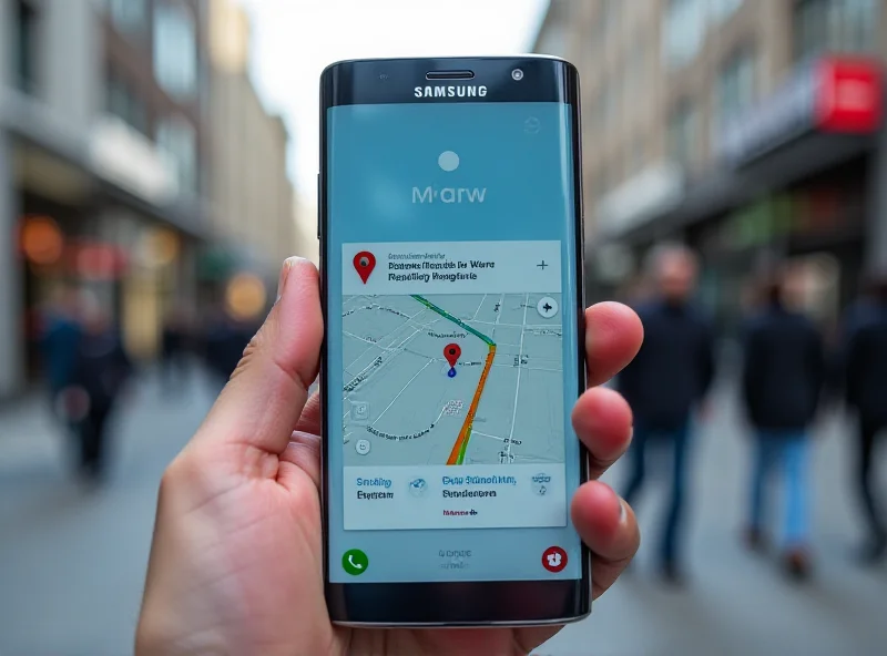 Samsung phone showcasing the One UI 7 Now Bar with Google Maps integration