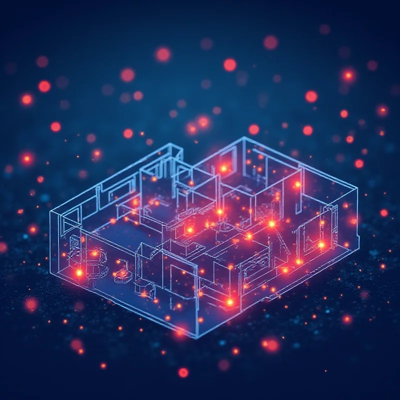 Image showing a network of thermal sensors connected to a central monitoring system.
