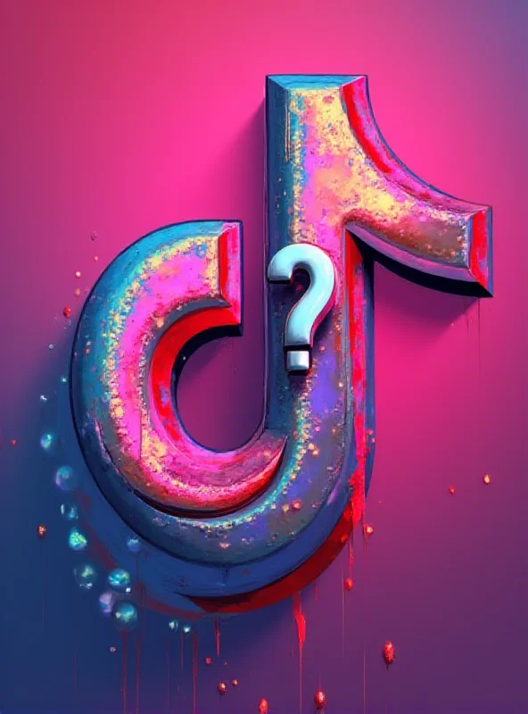 A stylized representation of the TikTok logo, with a question mark subtly incorporated into the design, signifying uncertainty surrounding its future ownership.