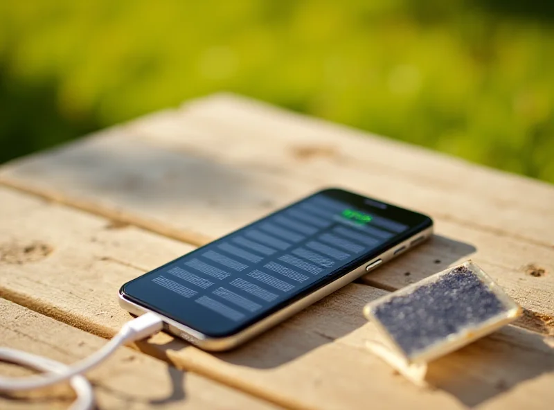 Infinix phone being charged by solar power