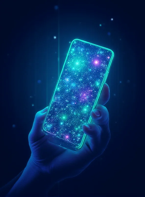 Abstract image of smartphone with glowing circuitry