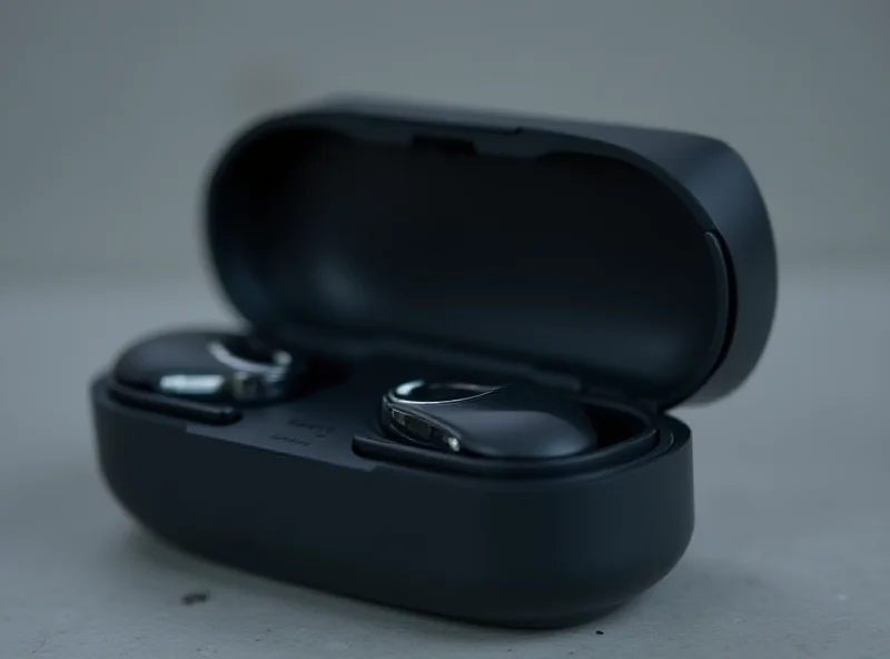 Close-up shot of the Boat Nirvana X TWS earphones in their charging case.