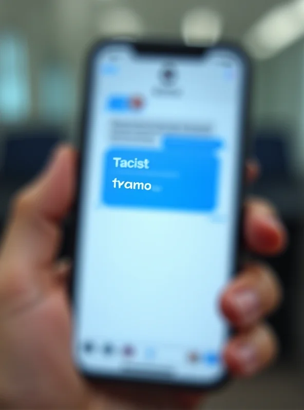 Close-up photo of an iPhone displaying the word 'Racist' being autocorrected to 'Trump' in a text message.