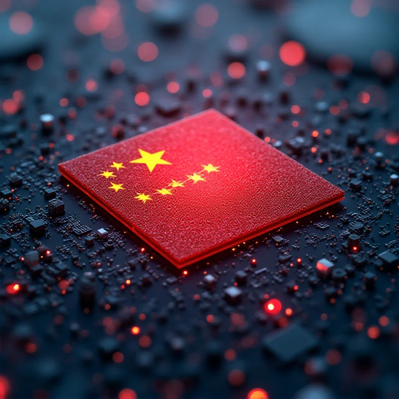 Conceptual image of RISC-V chip design, emphasizing Chinese origin.