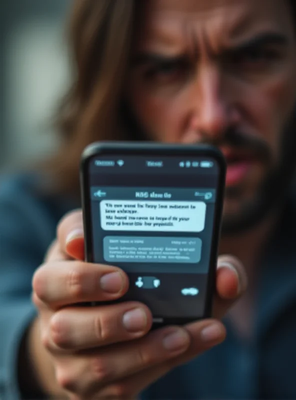 A person looking suspiciously at their phone with a notification about taxes.