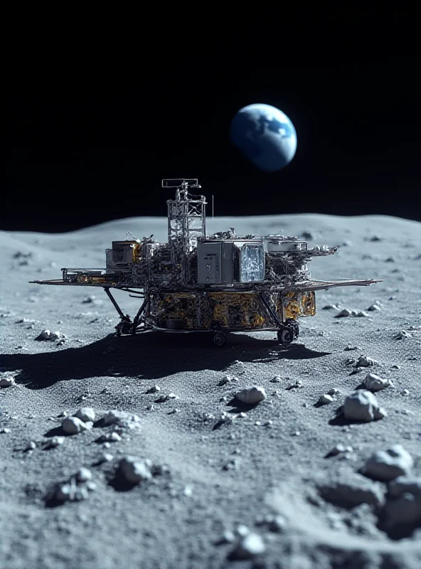 Blue Ghost spacecraft on the moon