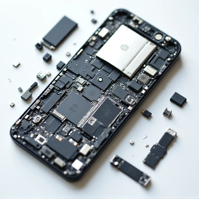 A disassembled Xiaomi 15 Ultra smartphone, showcasing its internal components and intricate design.