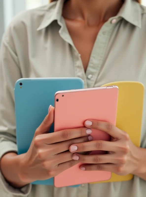 A person holding the new iPad, showcasing its design and vibrant color options.