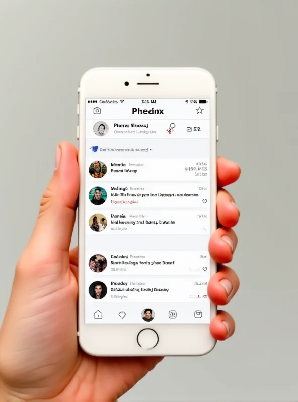Screenshot of the Phoenix app interface on a smartphone, showcasing a clean and modern design.