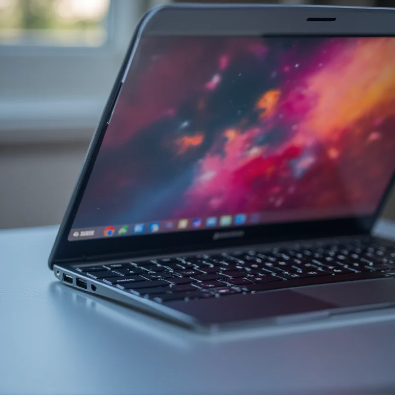 Close-up of the Asus Zenbook A14 laptop, showcasing its slim profile, vibrant OLED display, and sleek keyboard design.